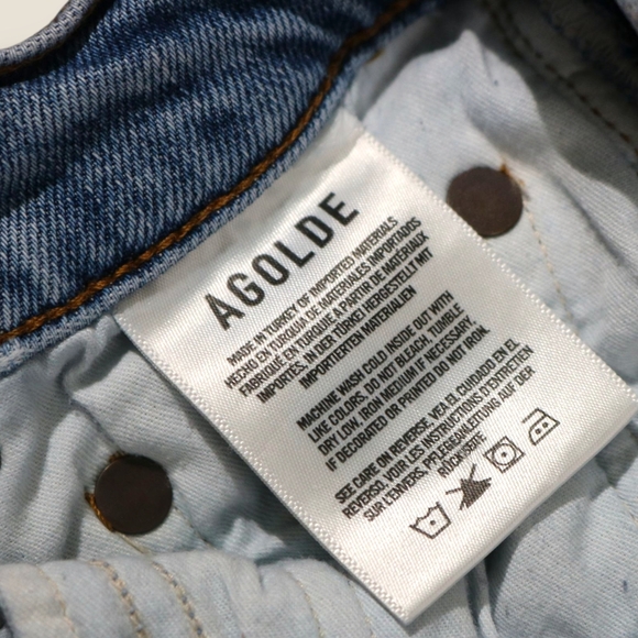 Agolde Womens Blue Denim Distressed High-Rise Button Fly Cropped Jeans Size 25 - Picture 3 of 10